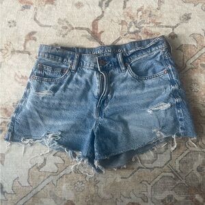 American Eagle Outfitters Distressed Light Blue Jean Shorts